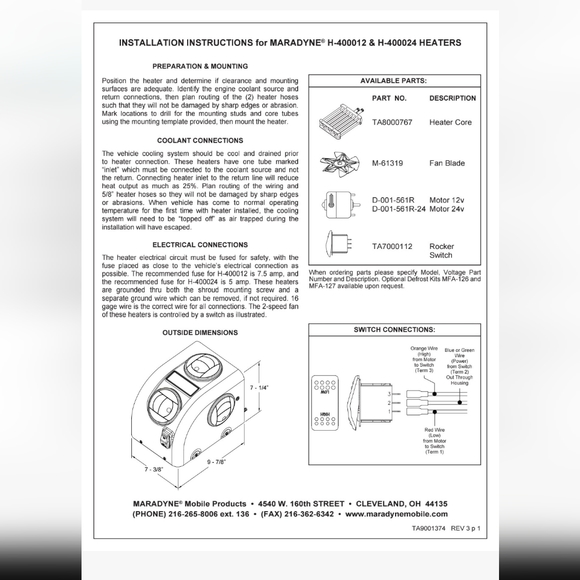 FLOOR MOUNT HEATER FOR BAD BOY BUGGY, POLARIS, OR TRACTOR - Picture 5 of 9